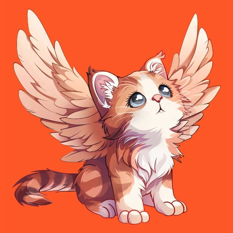 Conception de bande dessinée d’ange chat mignon