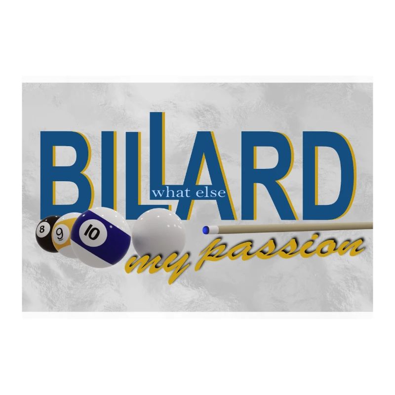 Billard Design, Wall Art, Poster, Poolbillard