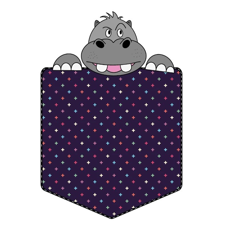Brusttasche Hippo Flusspferd Nilpferd Geschenk