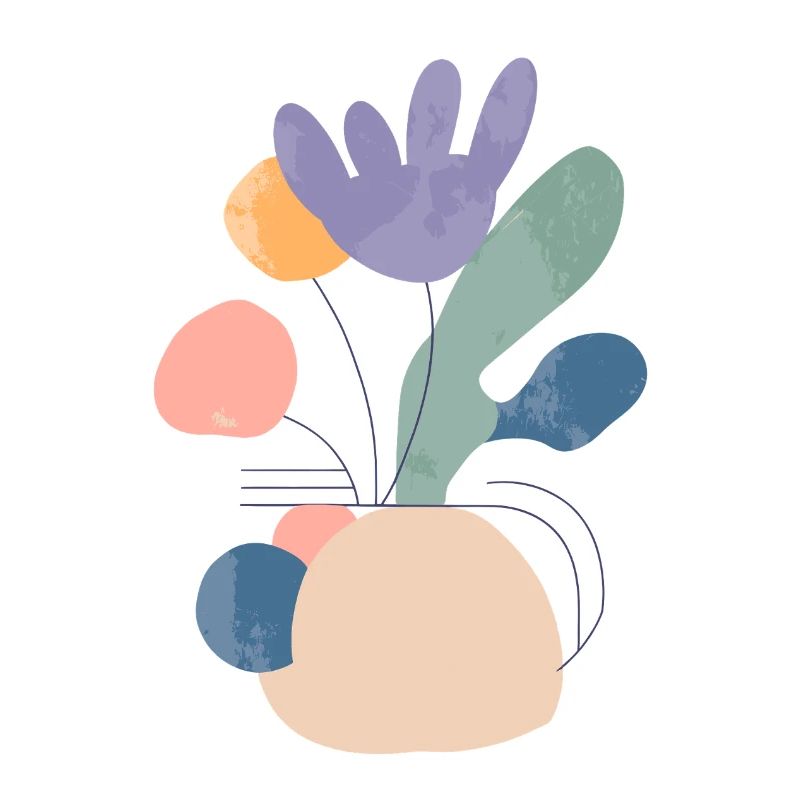 Composition florale abstraite - Moderne