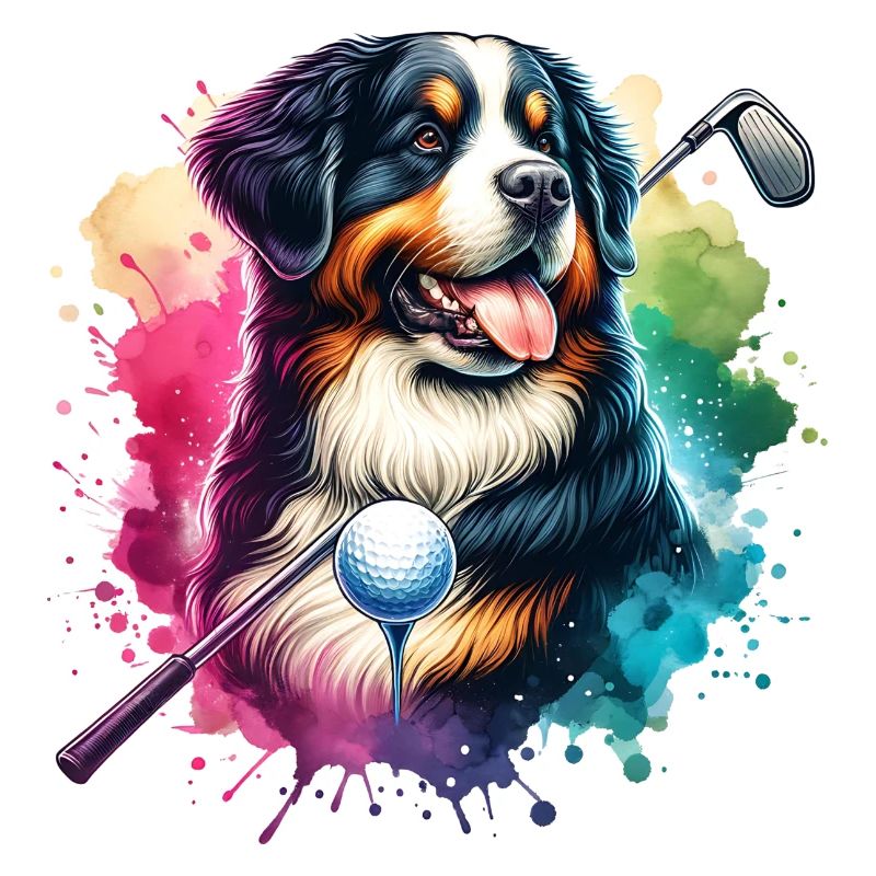 Funny Bernese Mountain Dog Golf Design for Cool