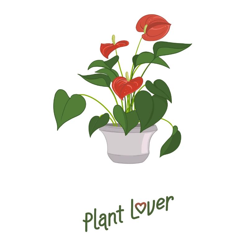 Flamingoblume mit Text "Plant Lover"
