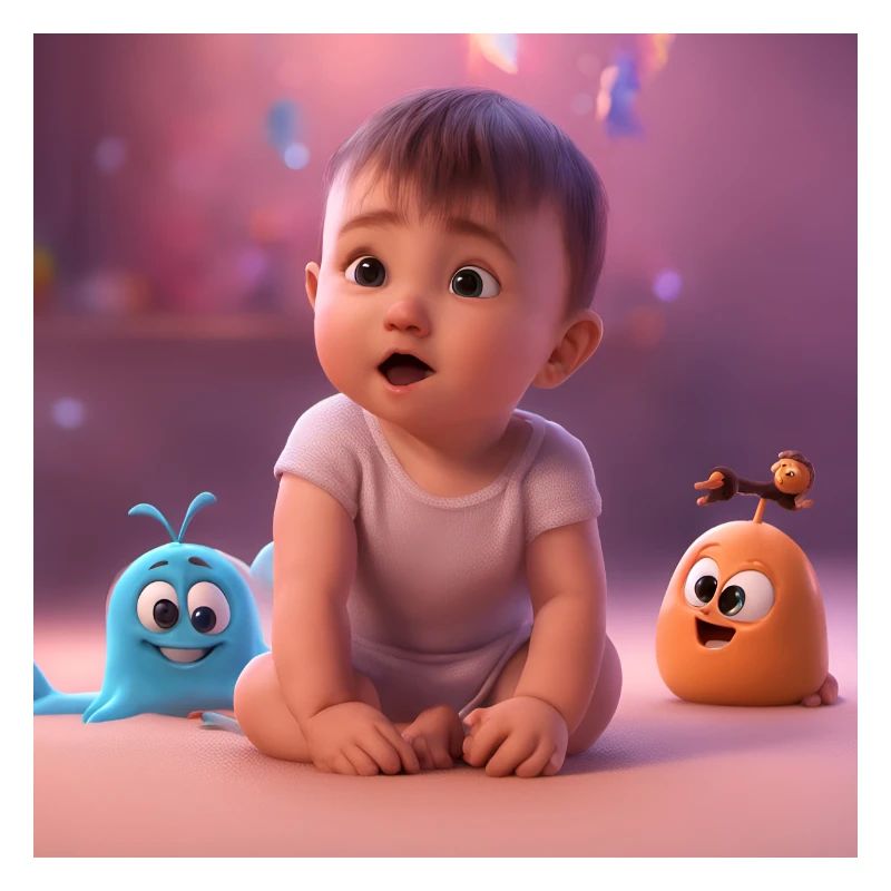 bébé mignon avec des créatures