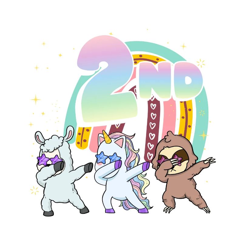 2nd Birthday Dabbing Llama Unicorn Sloth | 2nd