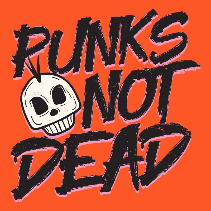 Punks not dead skull head rockn'roll geschenkidee