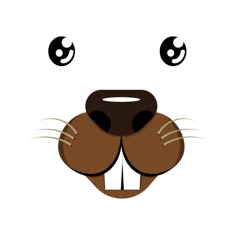 Conception mignonne de visage de castor