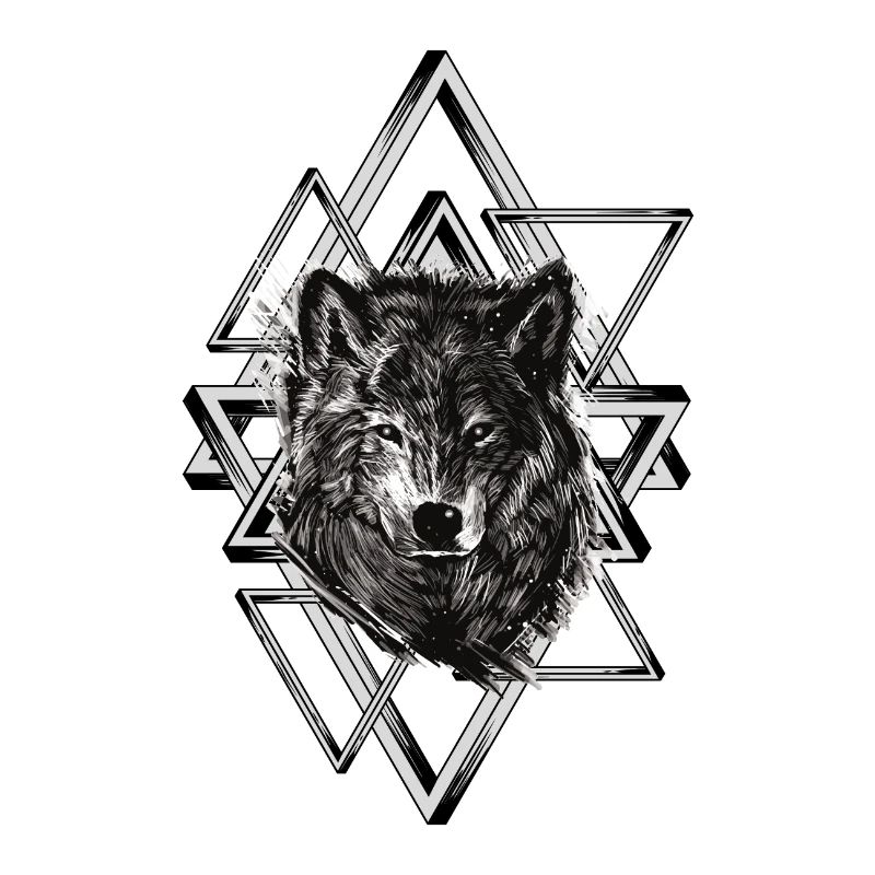 Abstract wolf, triangle