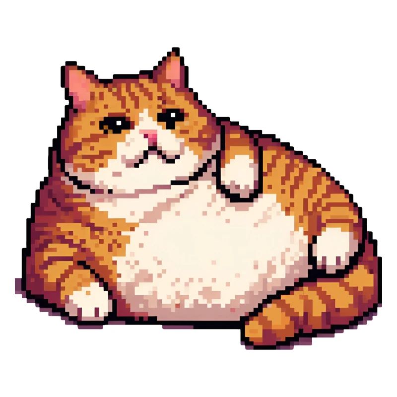 Fette Ingwerkatze Pixelkunst
