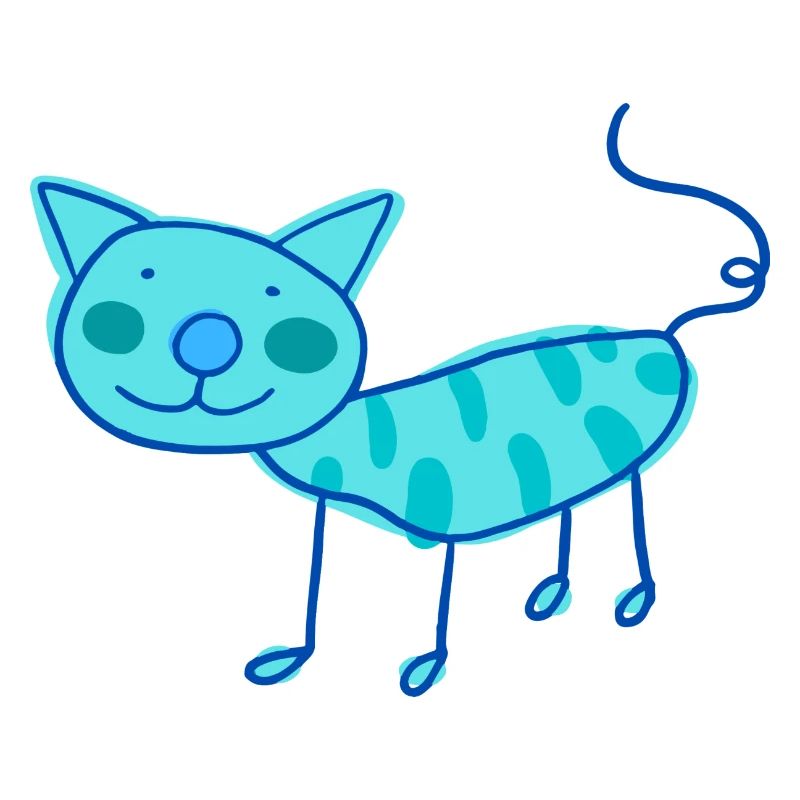 Doux chat de chat d’enfants en couleur