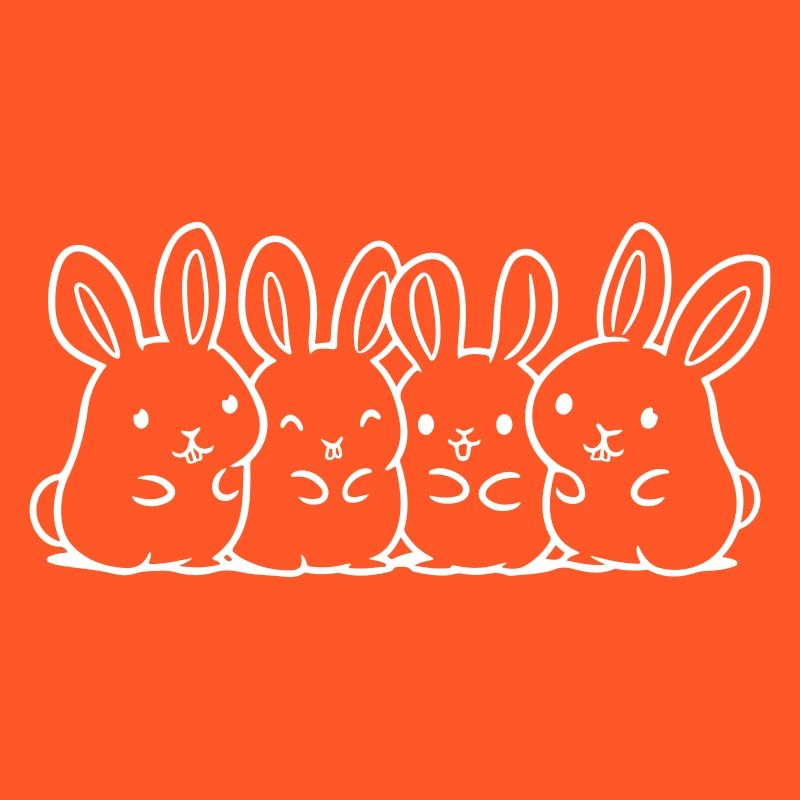 Équipe de lapins mignons