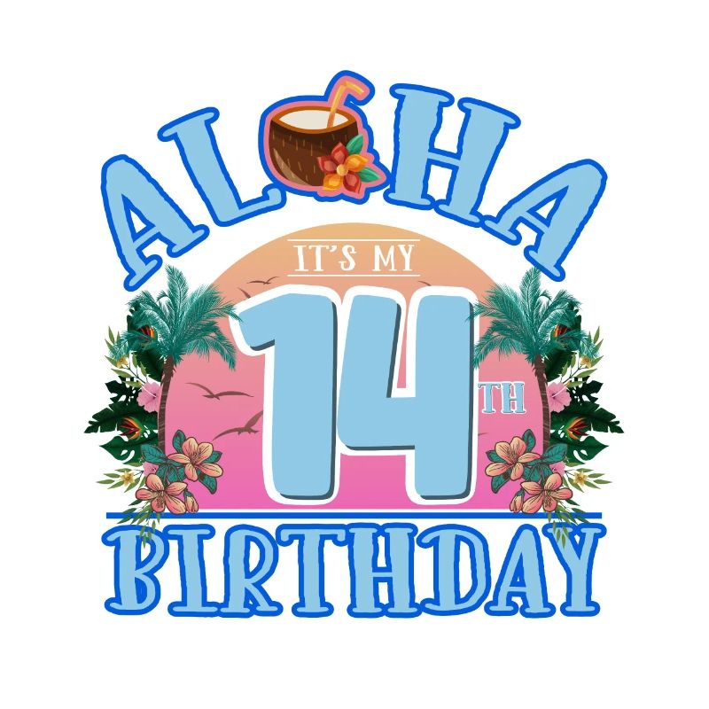 Aloha C’est mon 14ème anniversaire Boisson à la noix de et