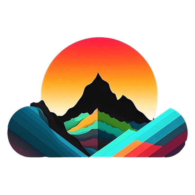 Mountain Landscape Geometric Art