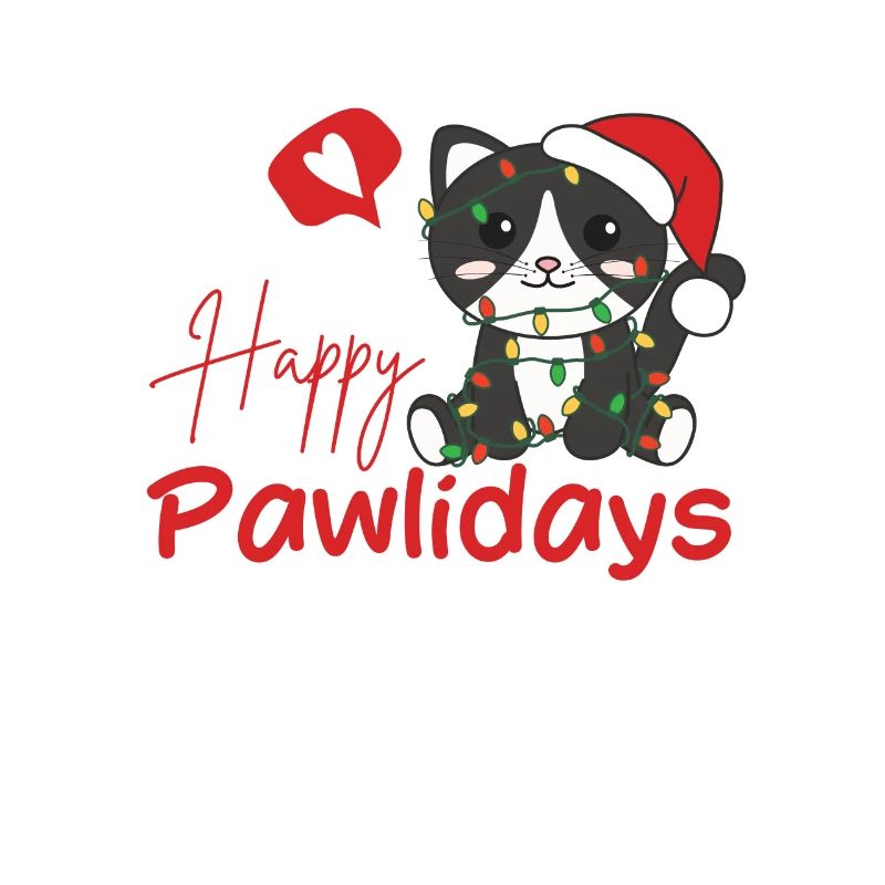 Chat Noël Chats mignons Joyeux Pawlidays