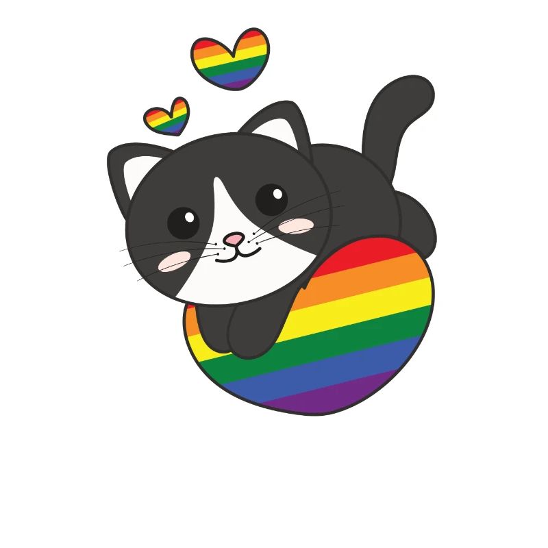 Regenbogen Flag Pride LGBTQ süßes Katze Love