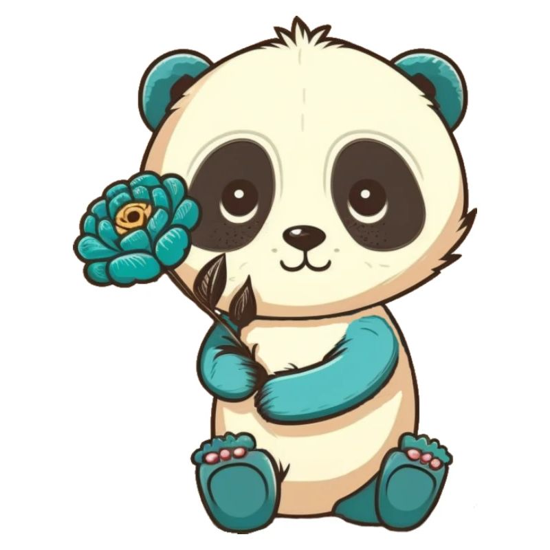 Panda à la fleur