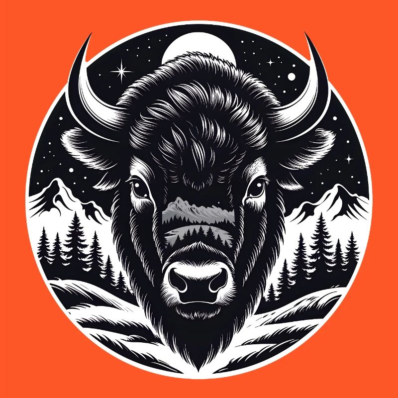Bisonportrait stolzer Bisonbulle