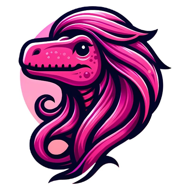 Dino Diva mit rosa Glam Haar