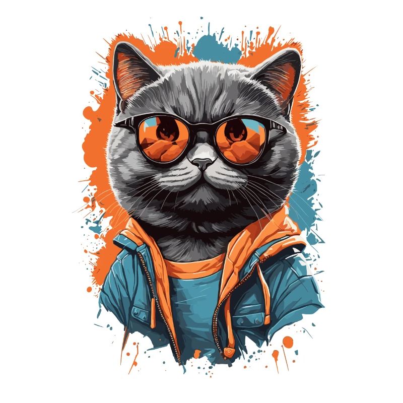 Coole Britische Kurzhaar Katze Katzen Design