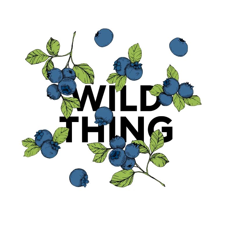 „wild thing“ Statement: Collage mit Blaubeeren