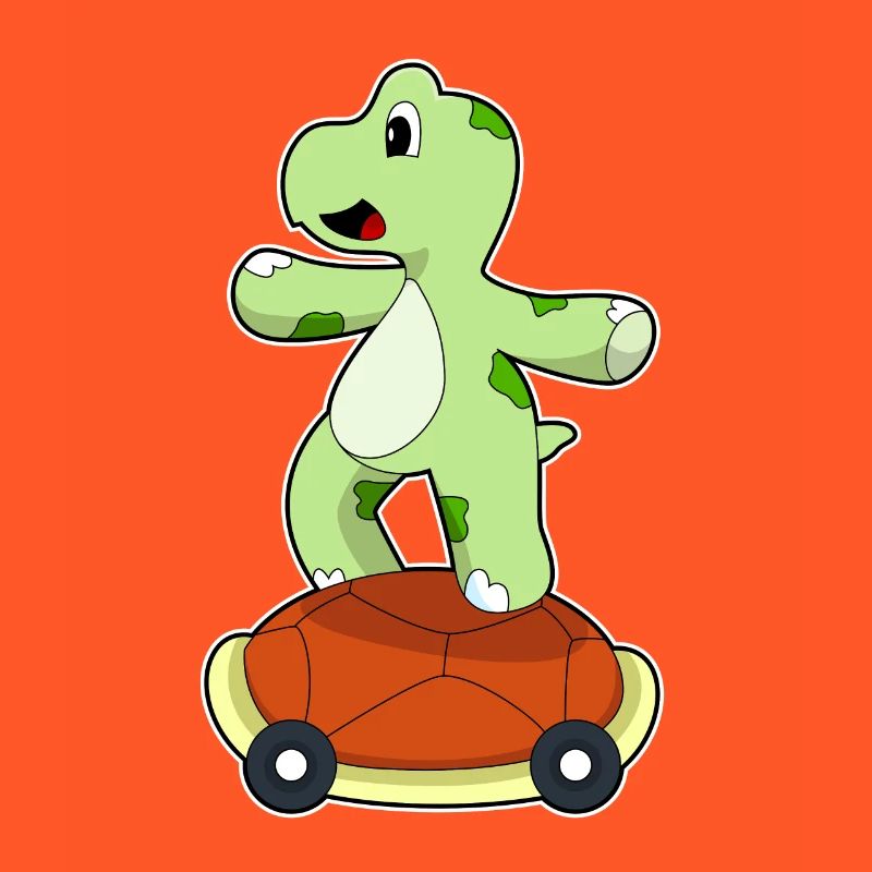 Turtle with shell as skateboard