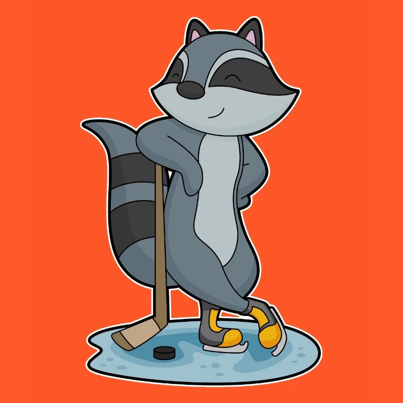 Waschbär Eishockey Eishockeyschläger