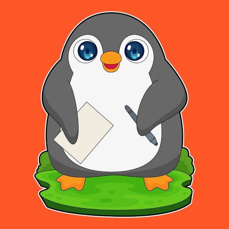Pinguin Stift Papier