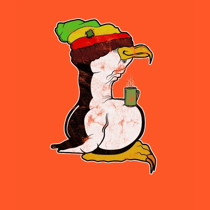 Tux Linux Pinguin Kaffee Pause Computer Nerd Retro