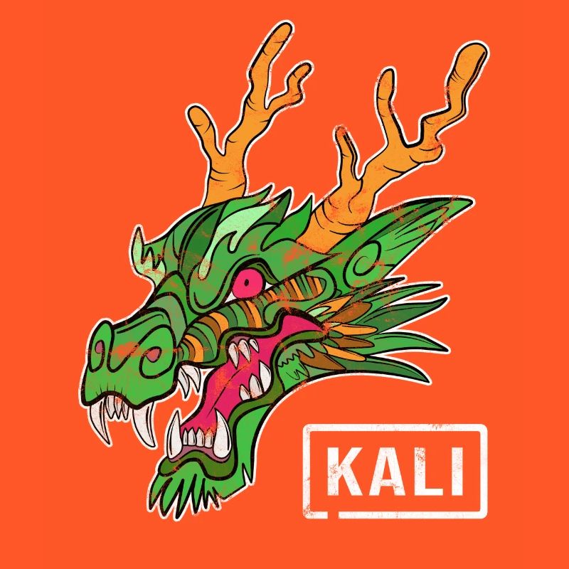 Kali Linux Computer Administrator Tux Dragon Head