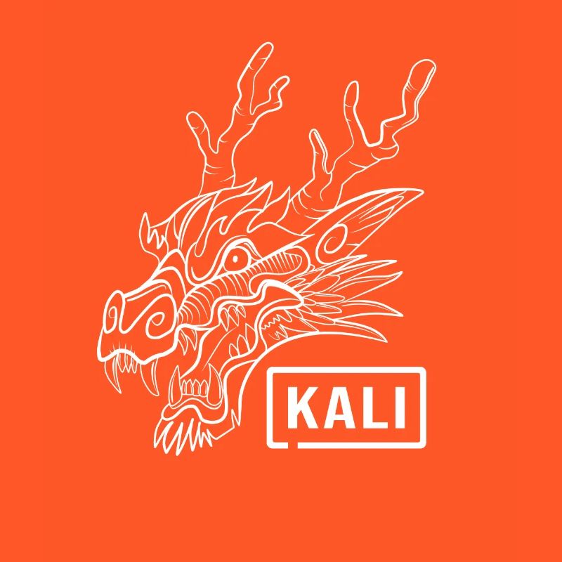 Kali Linux Computer Administrator Tux Drachen Kopf