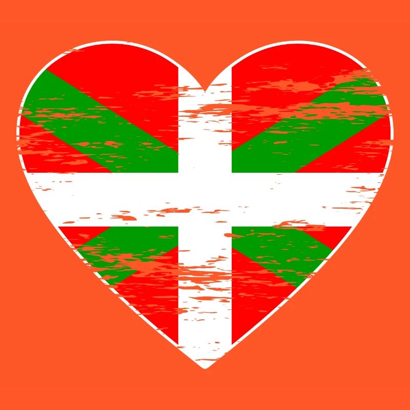 Drapeau basque coeur utilisé