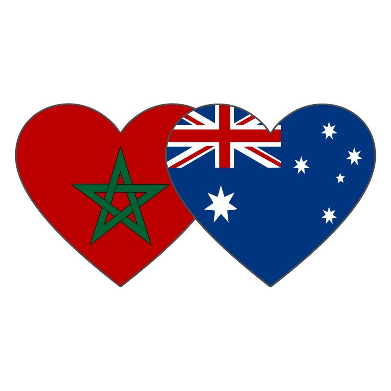Morocco Australia Flag Heart
