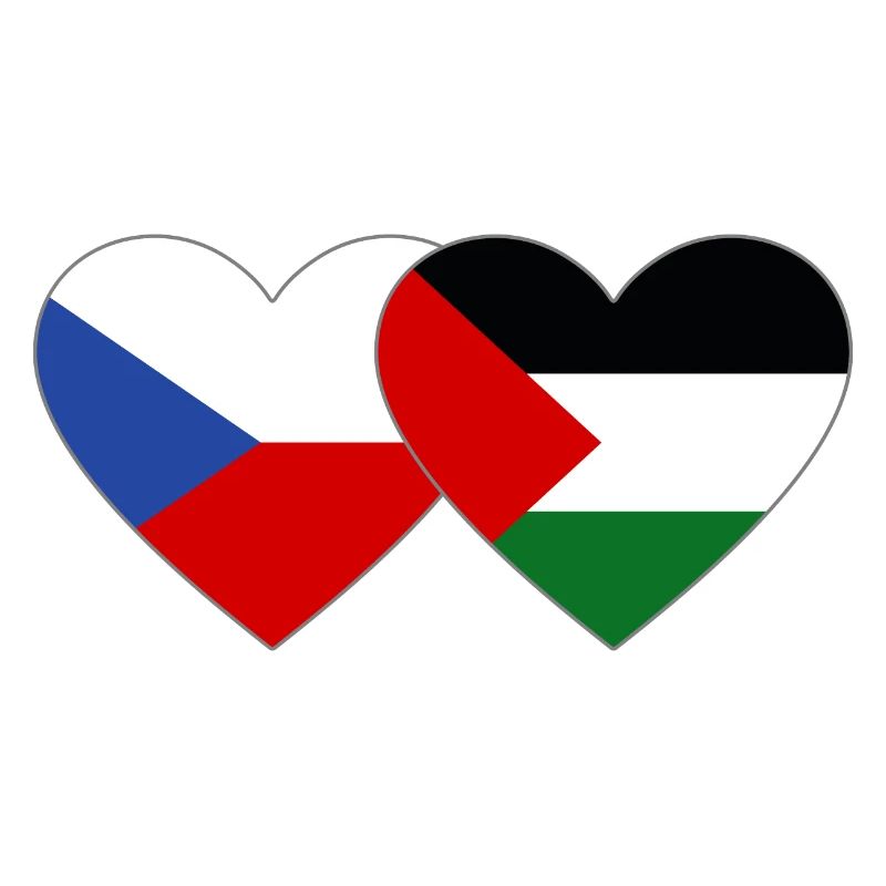 République tchèque Palestine Drapeau Coeur