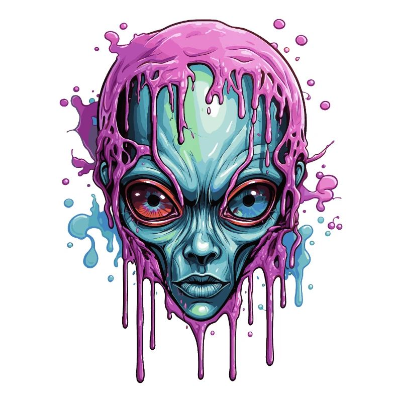 Crâne extraterrestre coloré
