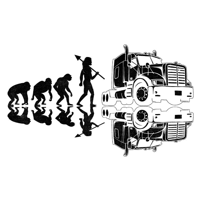 Trucker Evolution Driving Dad Trucker Father Truck