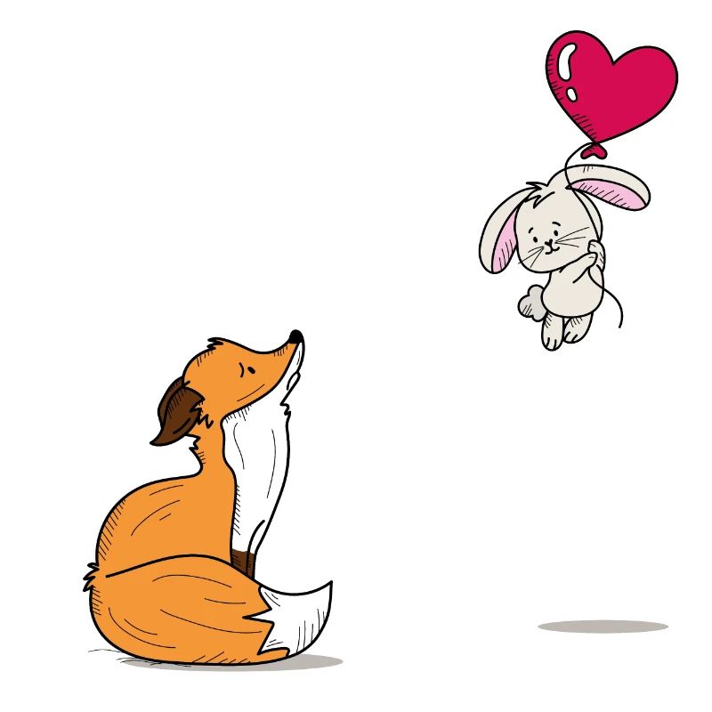 Cute fox and bunny design