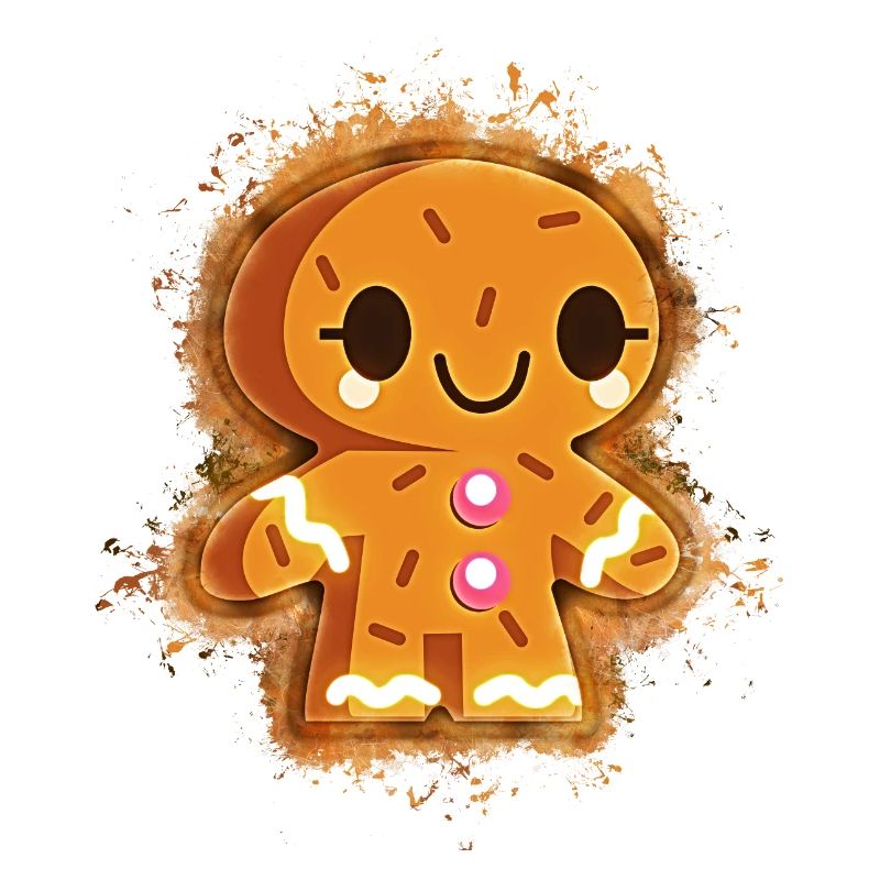 Gingerbread cookie biscuit brightly glowing
