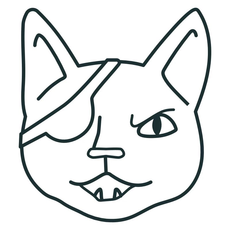 angry pirate cat face