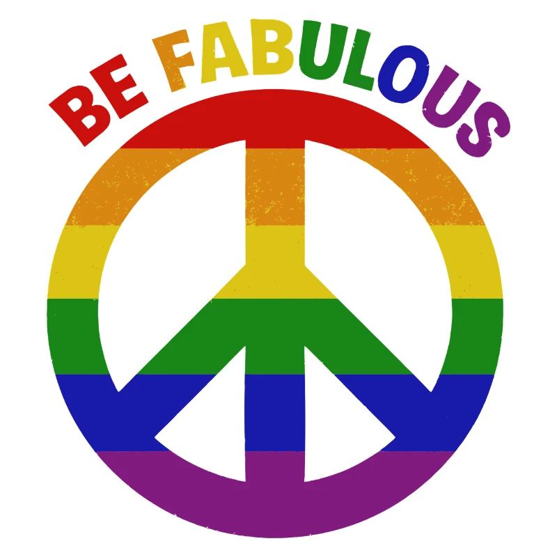 Lebendiges Regenbogen-Friedenszeichen "Be Fabulous"