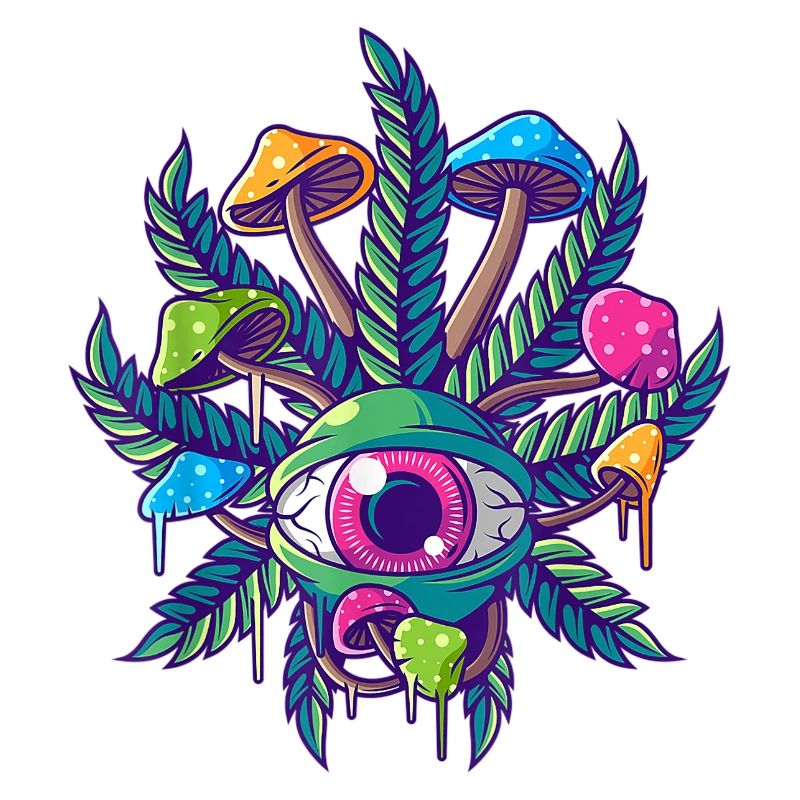 Trippy Goa Psychedelic Rave Trip Mushrooms Eye