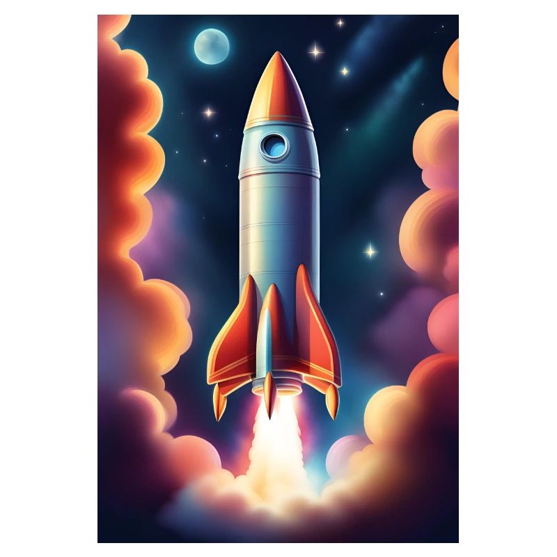 Fusée volant dans l’espace