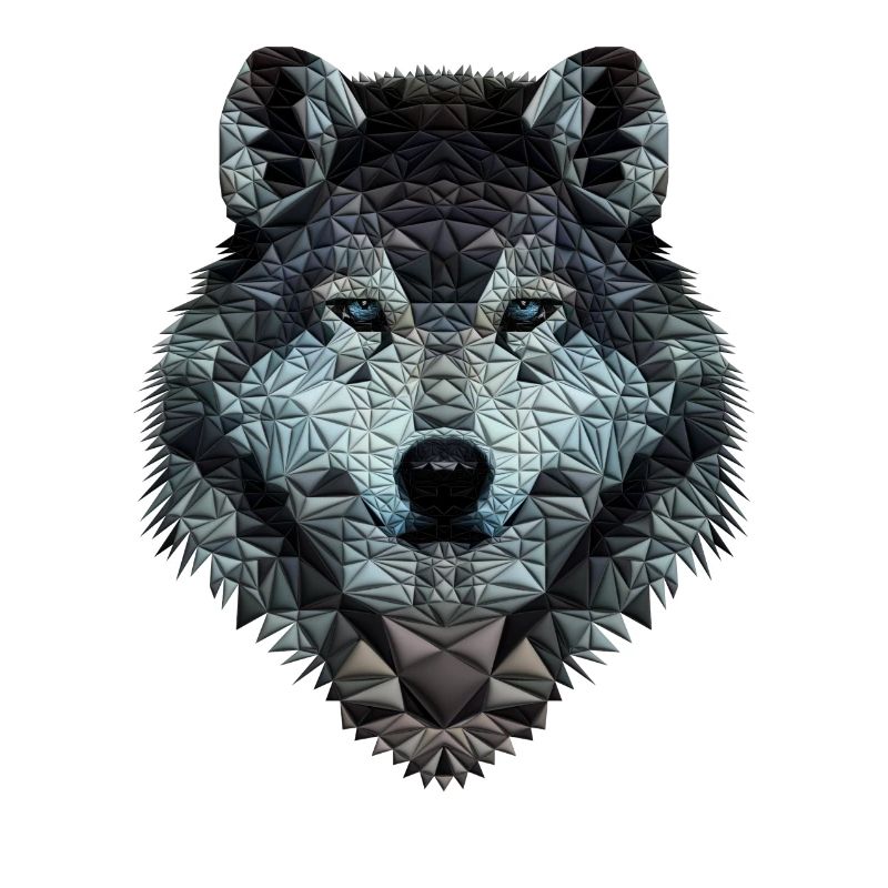 Wolf Kopf Polygon design ( Wolf fan Geschenk )