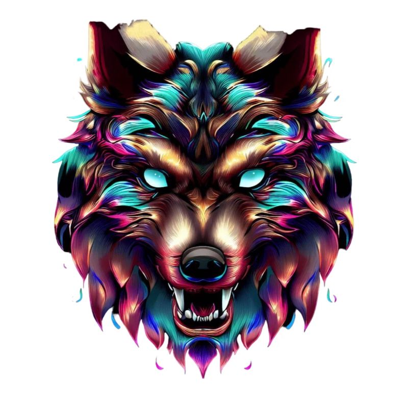 Wolfskopf Synthwave Wolf