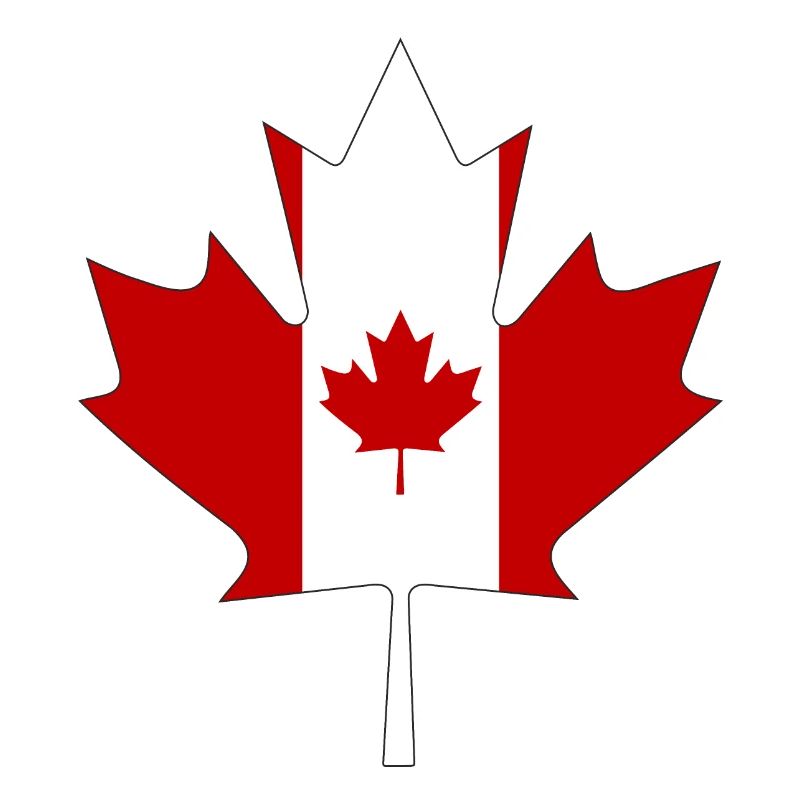 Drapeau du Canada comme feuille d'érable avec cadre noir