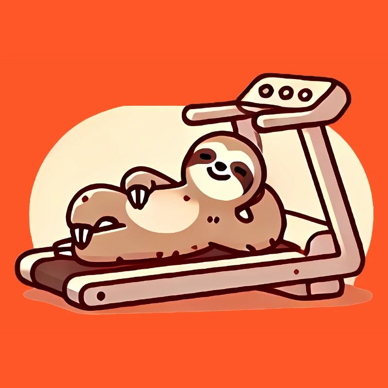 Relaxed Sloth on Treadmill Design