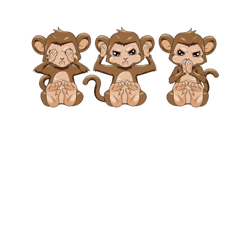 3 monkeys see nothing hear say monkey gift