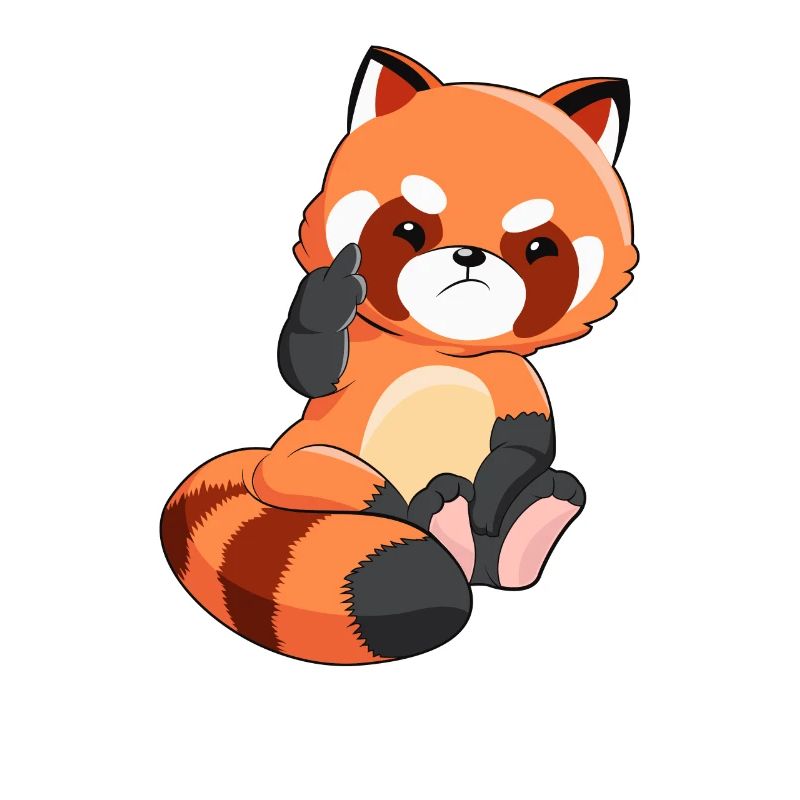 Red Panda Evil Middle Finger Panda Bear Gift