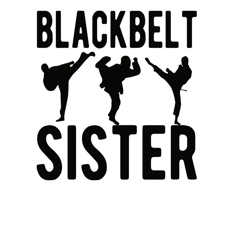 Stolze Karate Schwester Schwarzer Gürtel Schwester