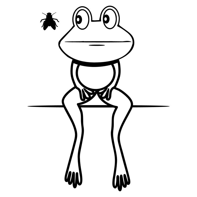 Frosch witzig Fliege sitzen