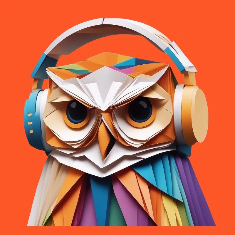 Coole Eule mit Kopfhörer