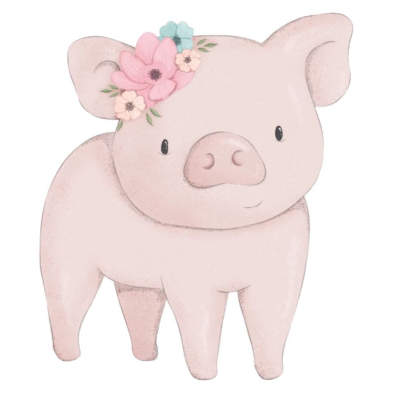 Baby Schwein mit Blume